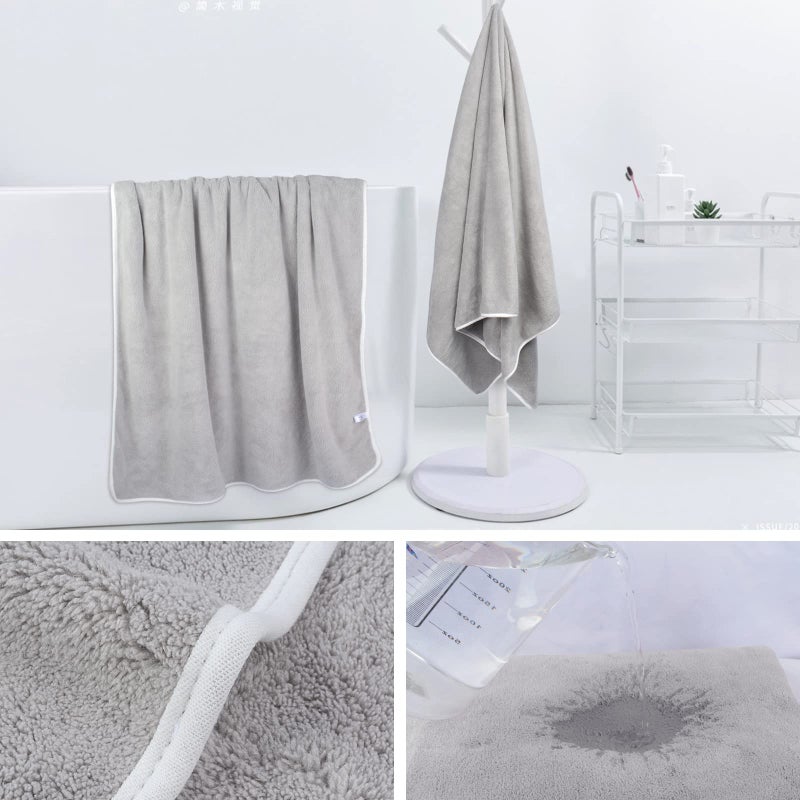 KinHwa Microfiber Bath Towel Large Bathroom Towel Absorbent Shower Towels Soft Bath Towels Large Size for Women Men Ideal for Spa, Swimming, Pool Light Gray 2 Pack 30inch x 60inch - Image 4